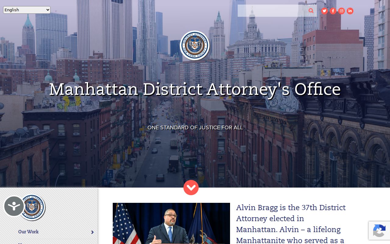New York County criminal court cases and Manhattan District Attorney information